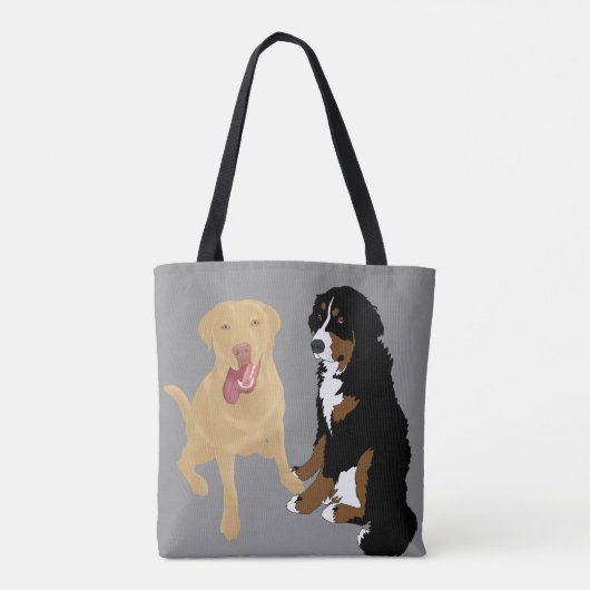 Dudley Labrador en Bernese Mountain Dog Canvas tas (Achterkant)