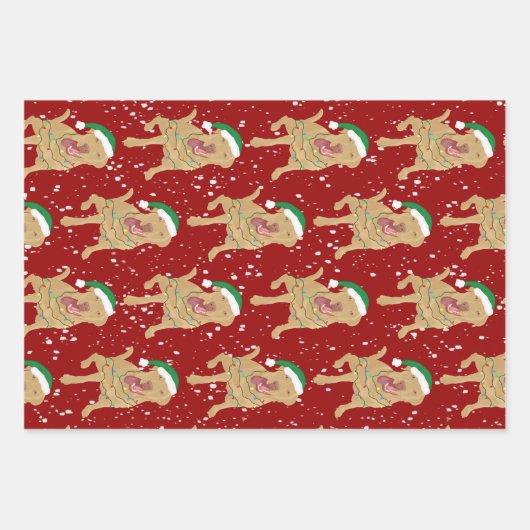 Dudley Labrador Kerstmis  Inpakpapier Vel (Voorkant 3)