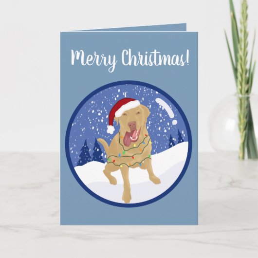 Dudley Labrador Kerstmis Kaart (Voorkant)