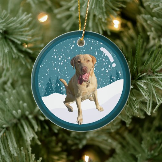 Dudley Labrador Kerstmis  Keramisch Ornament (Boom)