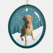 Dudley Labrador Kerstmis  Keramisch Ornament (Links)
