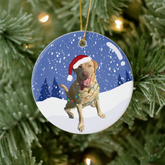 Dudley Labrador Kerstmis Keramisch Ornament (Boom)