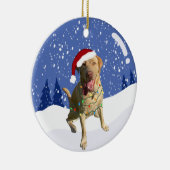 Dudley Labrador Kerstmis Keramisch Ornament (Rechts)