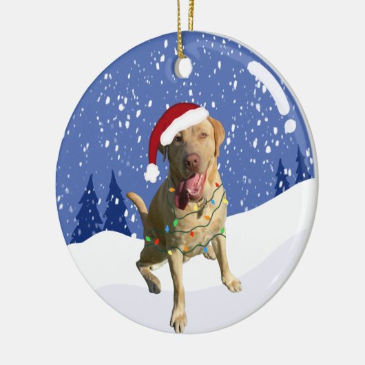 Dudley Labrador Kerstmis Keramisch Ornament (Links)