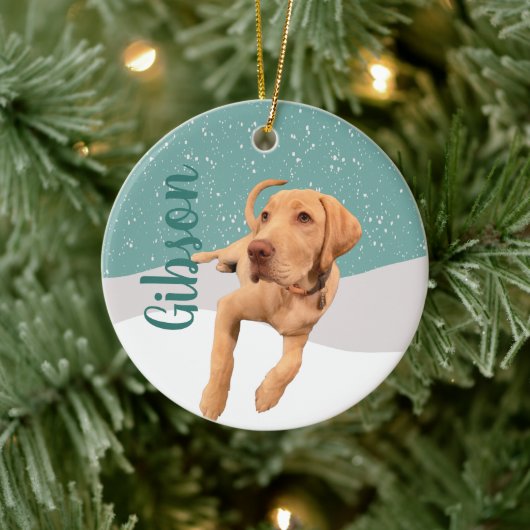 Dudley Labrador Kerstmis Keramisch Ornament (Boom)