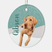 Dudley Labrador Kerstmis Keramisch Ornament (Links)