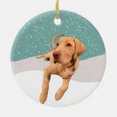 Dudley Labrador Kerstmis Keramisch Ornament (Achterkant)