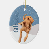 Dudley Labrador Kerstmis Keramisch Ornament (Rechts)