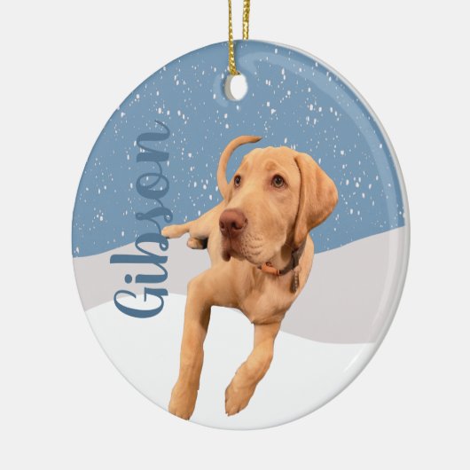 Dudley Labrador Kerstmis Keramisch Ornament (Links)