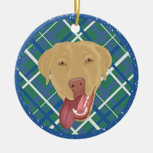 Dudley Labrador Kerstmis Keramisch Ornament (Voorkant)