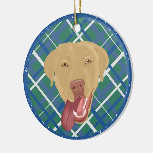 Dudley Labrador Kerstmis Keramisch Ornament (Links)