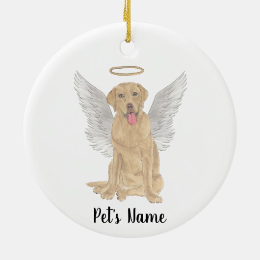 Dudley Labrador Sympathie Herdenking Keramisch Ornament (Achterkant)