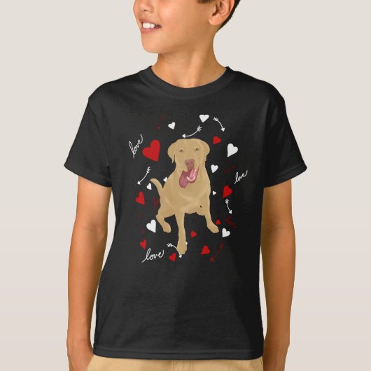 Dudley Labrador Valentijnsdag T-shirt (Voorkant)