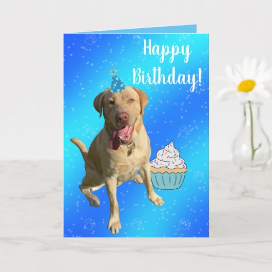 Dudley Labrador Verjaardagskaart Kaart (Kleine Plant)