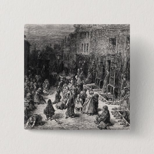Dudley Street, Seven Dials Vierkante Button 5,1 Cm (Voorkant)