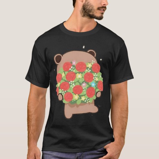 Dudu geeft Bubu bloemen voor Valentijnsdag T-shirt (Voorkant)