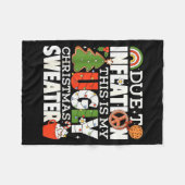 Due To Inflation Funny Christmas Ugly Sweater Wome Fleece Deken (Voorkant (Horizontaal))