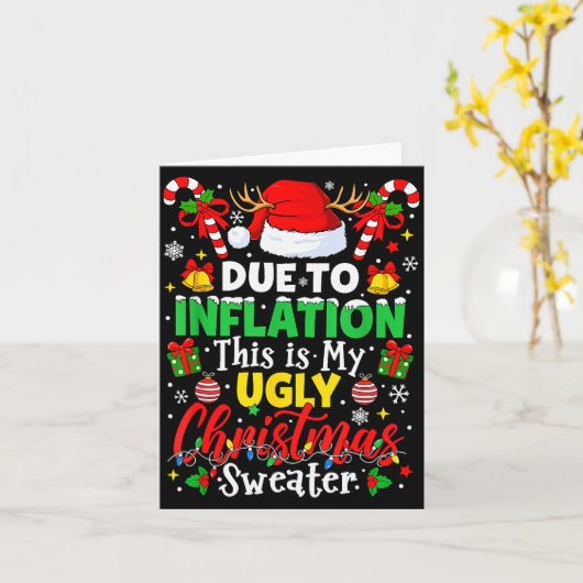Due To Inflation This Is My Ugly Sweater Family Ch Kaart (Gele Bloem)