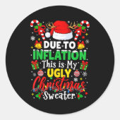 Due To Inflation This Is My Ugly Sweater Family Ch Ronde Sticker (Voorkant)