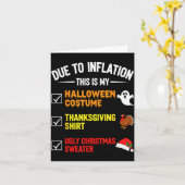 Due To Inflation This My Halloween Costume Men Wom Kaart (Gele Bloem)