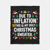 Due To Inflation Ugly Christmas Sweater Shirt Men  Fleece Deken (Voorkant)