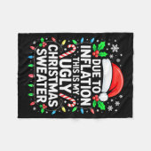 Due To Inflation Ugly Christmas Sweater Shirt Men  Fleece Deken (Voorkant (Horizontaal))