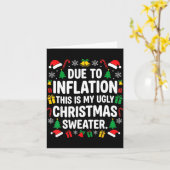 Due To Inflation Ugly Christmas Sweater Shirt Men Kaart (Gele Bloem)