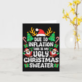 Due To Inflation Ugly Christmas Sweater Xmas Men W Kaart (Gele Bloem)