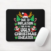 Due To Inflation Ugly Christmas Sweater Xmas Men W Muismat (Met muis)