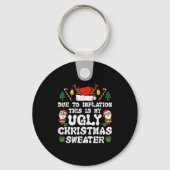 Due To Inflation Ugly Christmas Sweater Xmas Men W Sleutelhanger (Voorkant)