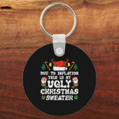 Due To Inflation Ugly Christmas Sweater Xmas Men W Sleutelhanger (Voorkant)