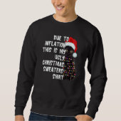 Due to Inflation Ugly Christmas Sweaters Black Cat (Voorkant)