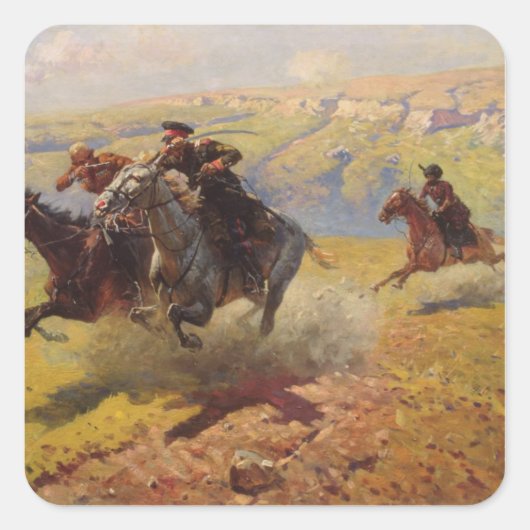 Duel, 1905 vierkante sticker (Voorkant)