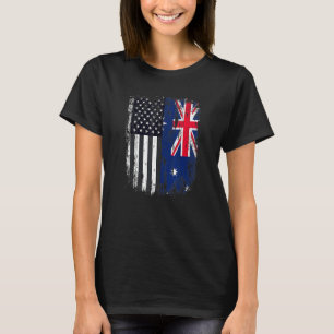 Duel Flag Australië en Amerikaans duel burger T-shirt