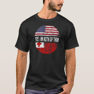 Duel Flag Tonga en Amerikaans burger van duel T-shirt