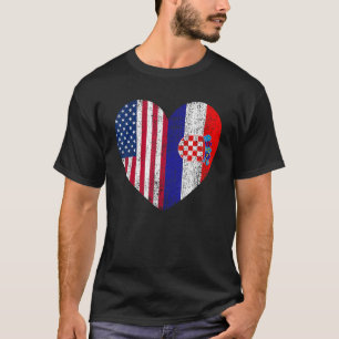 Duel Heart Kroatië en Amerikaans burger van duel T-shirt