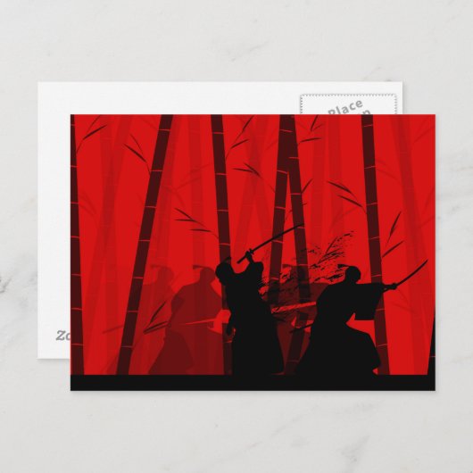 Duel in de Rode Bamboe - Samurai Briefkaart (Voorkant / Achterkant)
