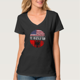 Duel Vlag Ontwerp Albanië en Amerikaanse duel burg T-shirt