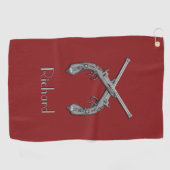 Dueling Antiek Pistolen - Gepersonaliseerd Golfhanddoek (Horizontaal)