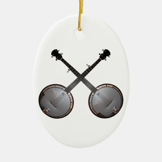 Dueling Banjos Chistmas Year Templat Ornament (Voorkant)
