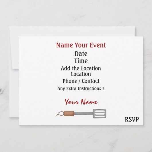 Dueling Grills! SRF Save The Date (Achterkant)