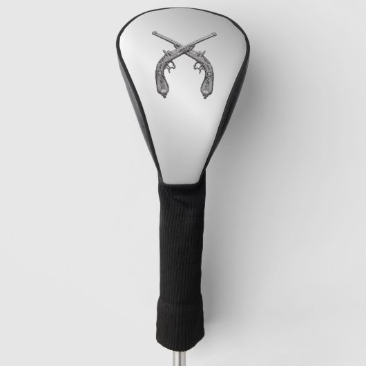 Dueling Pistolen Silver Golfheadcover (Voorkant)