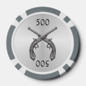 Dueling Pistolen Silver Pokerchips (Achterkant)