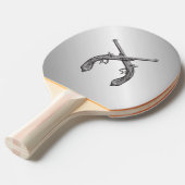 Dueling Pistolen Silver Tafeltennisbatje (Voorkant Gekanteld)
