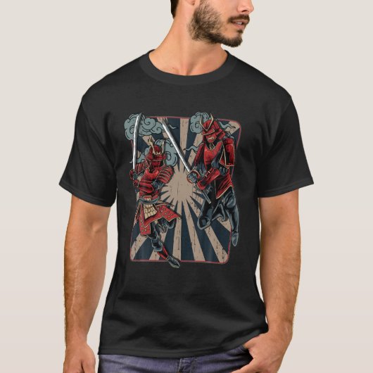 Dueling Samurai | Retro Japanse kunst/Artwo T-shirt (Voorkant)