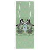 Dueling Zebra Monogram Ctr Wijn Cadeautas (Achterkant)