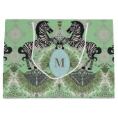 Dueling Zebra Monogram Groot Cadeauzakje (Voorkant)