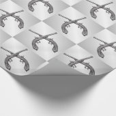 Duelpistolen Zilver Cadeaupapier (Hoek)