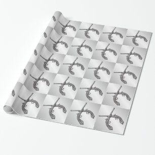 Duelpistolen Zilver Cadeaupapier