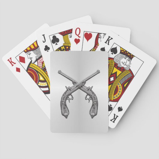 Duelpistolen Zilver Speelkaarten (Achterkant)